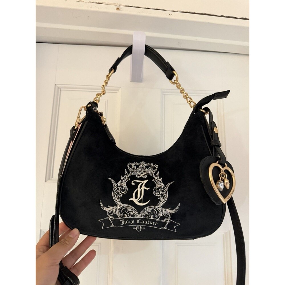 NWT Juicy Couture Liquorice Velvet Need More Juicy Crossbody Bag